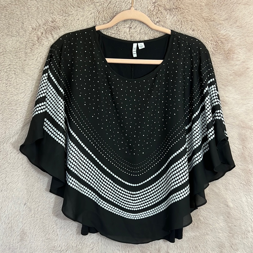 Black Shawl Blouse
